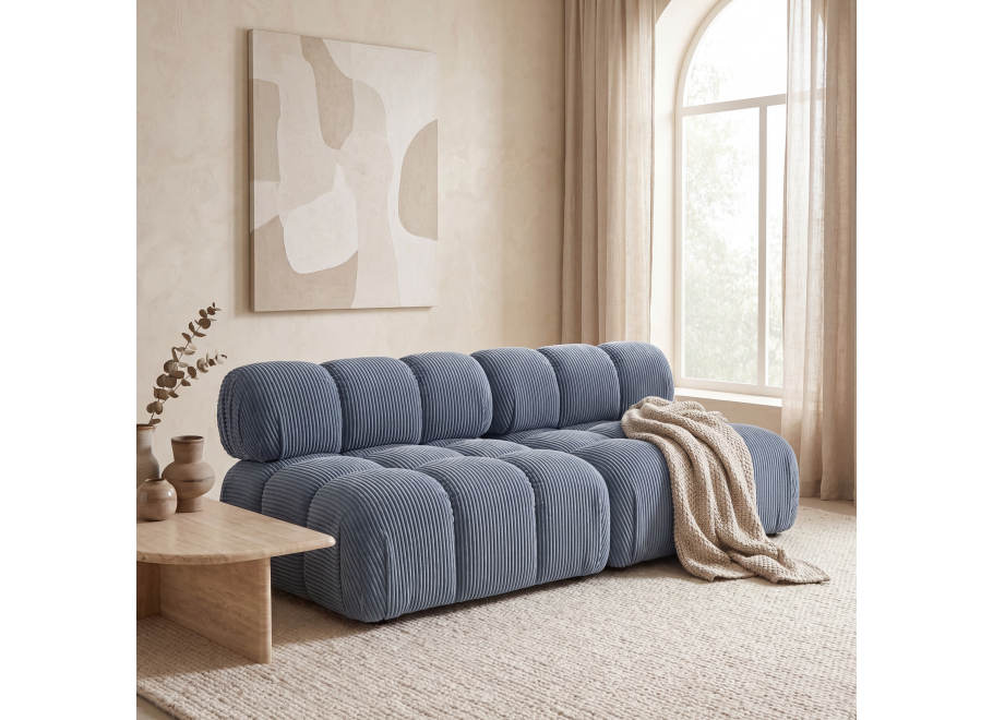Sofa modułowa Novanti 1 w sztruksowej niebieskiej tk. Lincoln 70D - Lincoln 70D