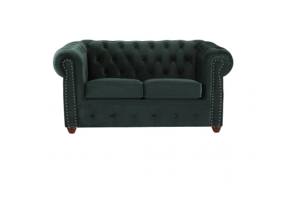 Sofa dwuosobowa z funkcją spania pikowana glamour Chesterfield VINCENT - nowoczesne