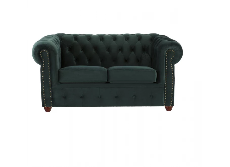Sofa dwuosobowa z funkcją spania pikowana glamour Chesterfield VINCENT