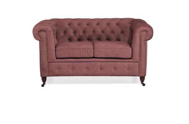 Sofa dwuosobowa z funkcją spania pikowana glamour Chesterfield VINCENT - stylowe