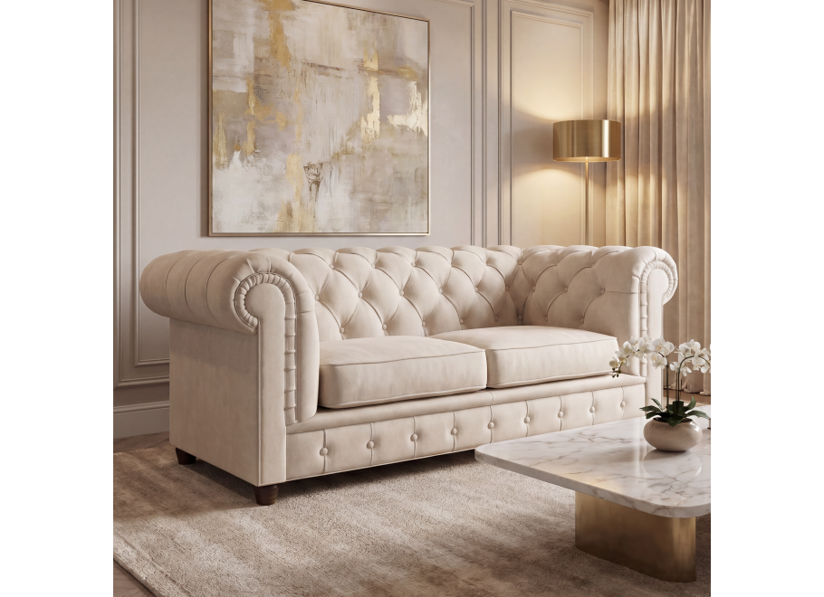 Sofa dwuosobowa z funkcją spania pikowana Chesterfield SOLARIS 2 - Riviera 21