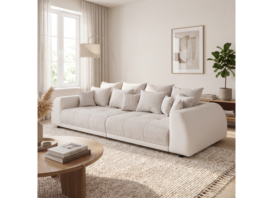 Sofa czteroosobowa nowoczesna Noemi - Rain 01 + Samatra 7