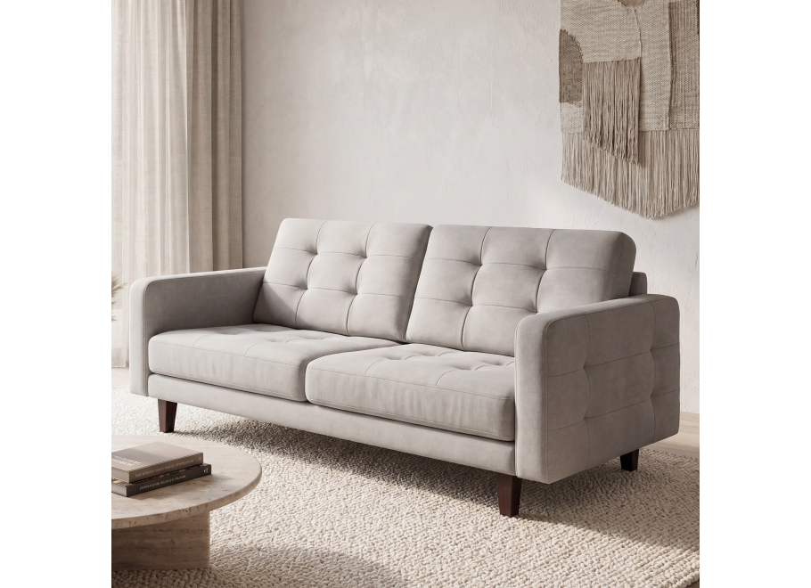 Sofa dwuosobowa klasyczna pikowana, na wysokich nóżkach Marino