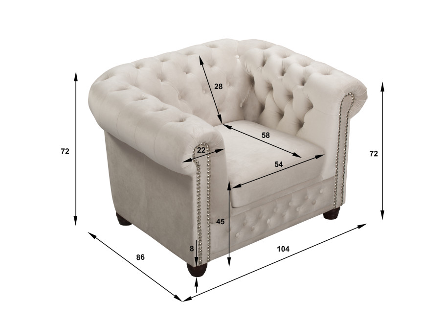 Fotel pikowany FELIX chesterfield 11