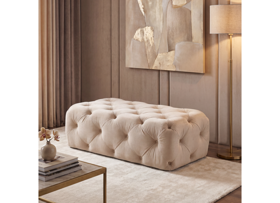 Puf pikowany Chesterfield 130x65 BENTLEY - French Velvet 672