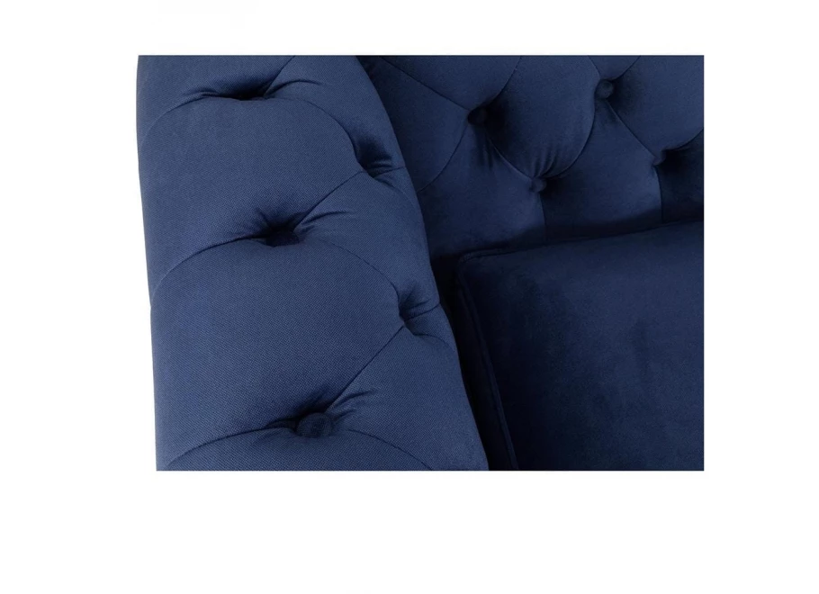 Sofa dwuosobowa z funkcją spania pikowana glamour Chesterfield VINCENT