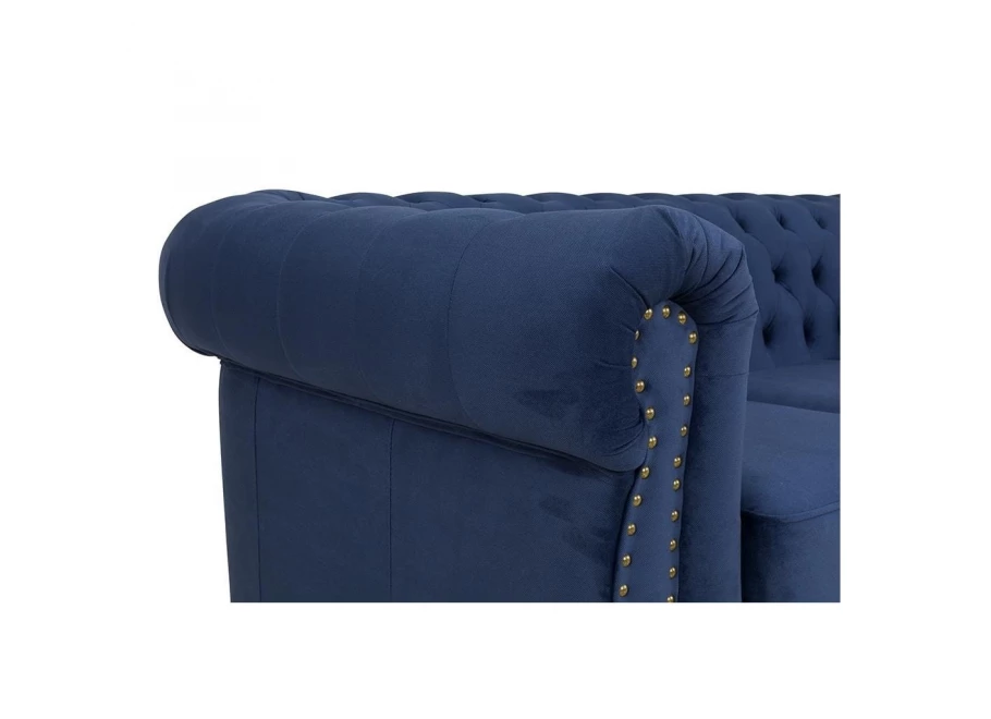 Sofa dwuosobowa z funkcją spania pikowana glamour Chesterfield VINCENT