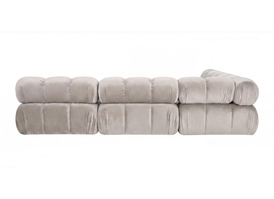 Narożnik modułowy Novanti 2 w kremowej, welurowej tkaninie, French Velvet 674 - French Velvet 674