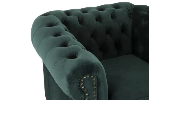 Sofa dwuosobowa z funkcją spania pikowana glamour Chesterfield VINCENT - design i funkcjonalnosc w parze