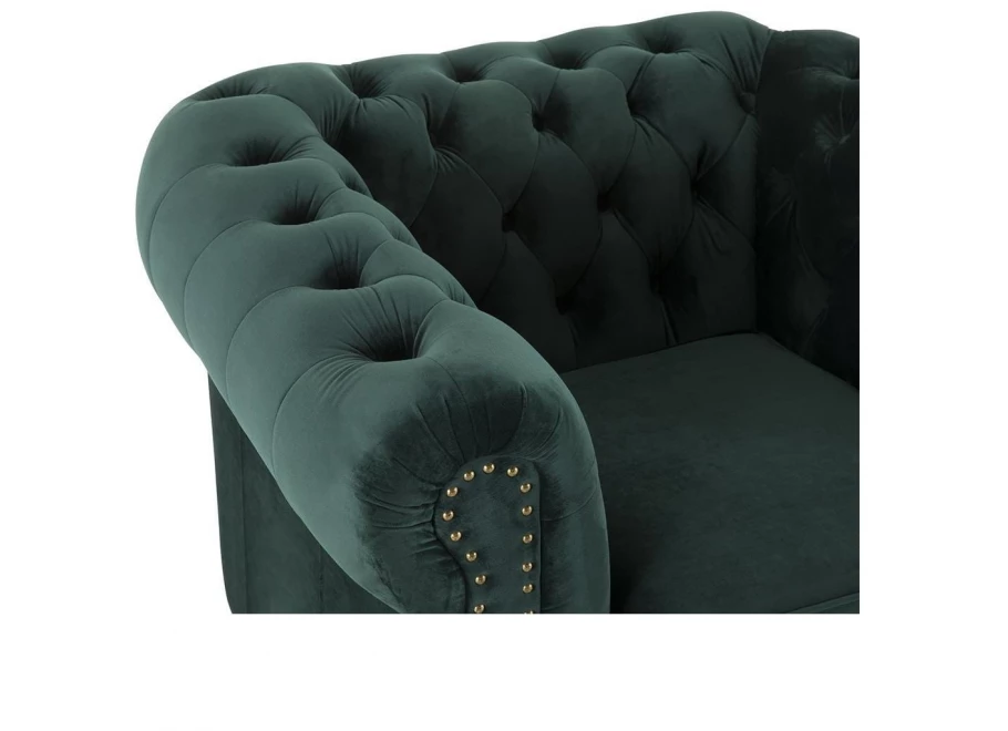 Sofa dwuosobowa z funkcją spania pikowana glamour Chesterfield VINCENT