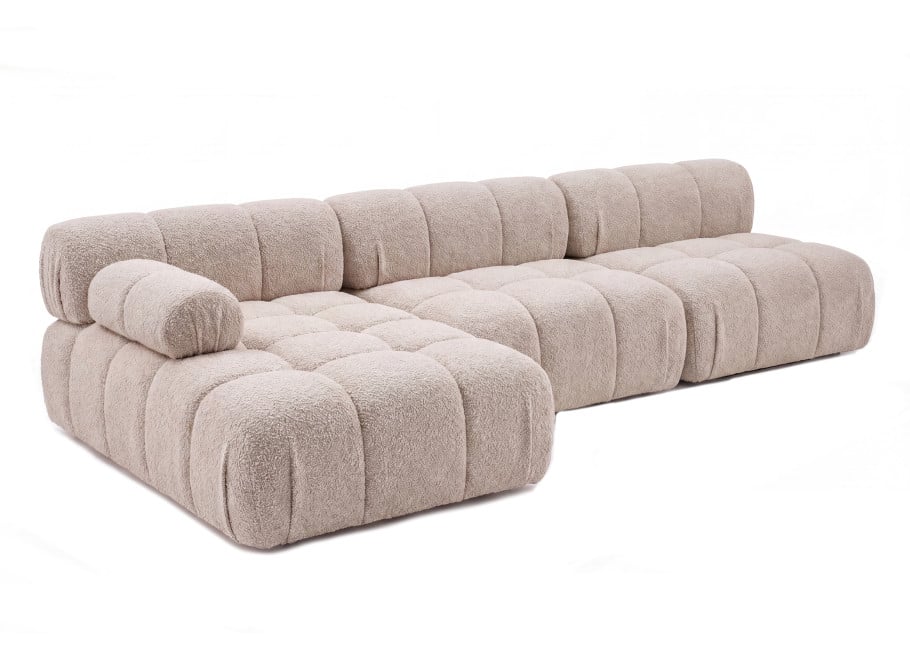 Narożnik modułowy Novanti 3 w beżowej tkaninie boucle, Abriamo 3 - Abriamo 3