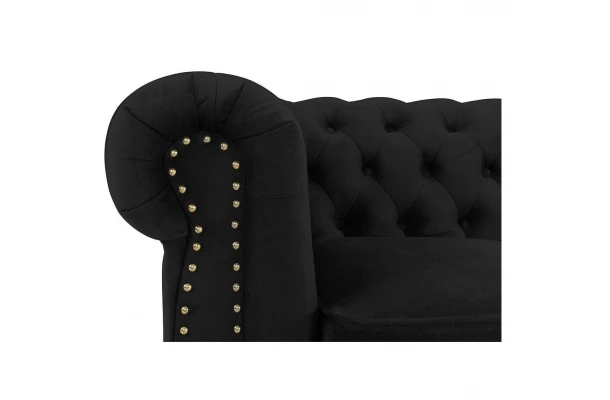 Sofa dwuosobowa z funkcją spania pikowana glamour Chesterfield VINCENT - design i funkcjonalnosc w parze