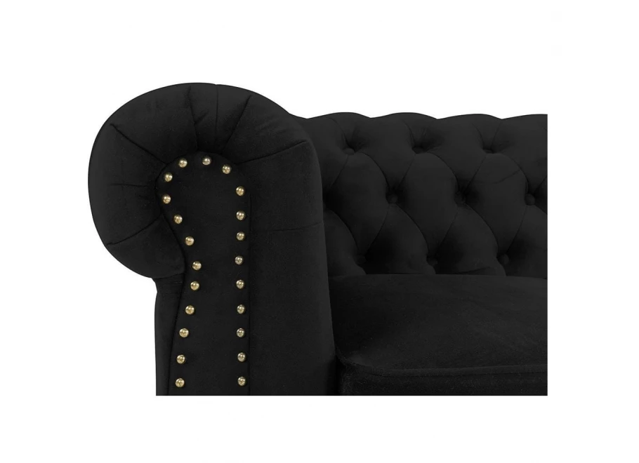 Sofa dwuosobowa z funkcją spania pikowana glamour Chesterfield VINCENT