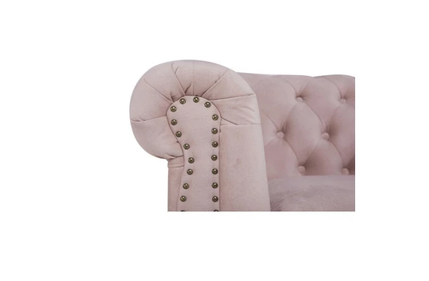 Sofa dwuosobowa z funkcją spania pikowana glamour Chesterfield VINCENT - design i funkcjonalnosc w parze