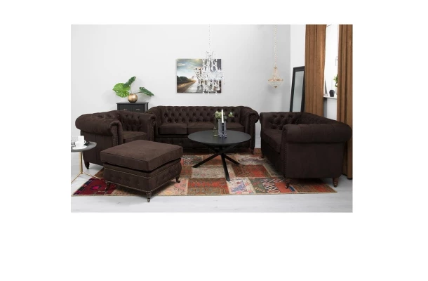 Sofa dwuosobowa z funkcją spania pikowana glamour Chesterfield VINCENT - design i funkcjonalnosc w parze