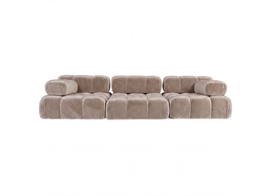 Sofa modułowa Manzoni 2 w welurowej, beżowej tkaninie Riviera 16 - Riviera 16