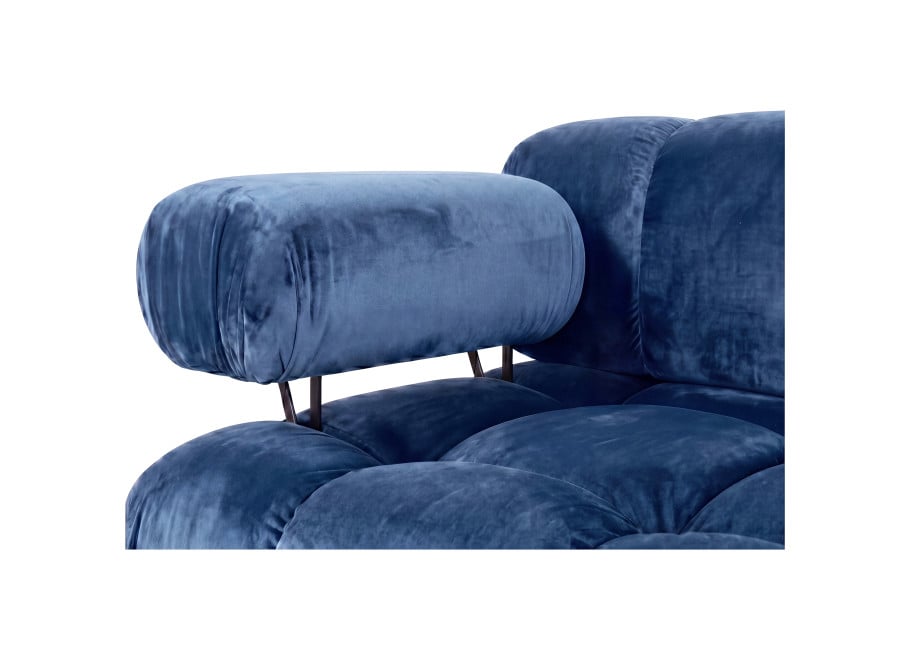 Sofa modułowa Manzoni 2 w welurowej niebieskiej tkaninie, Riviera 81 - Riviera 81