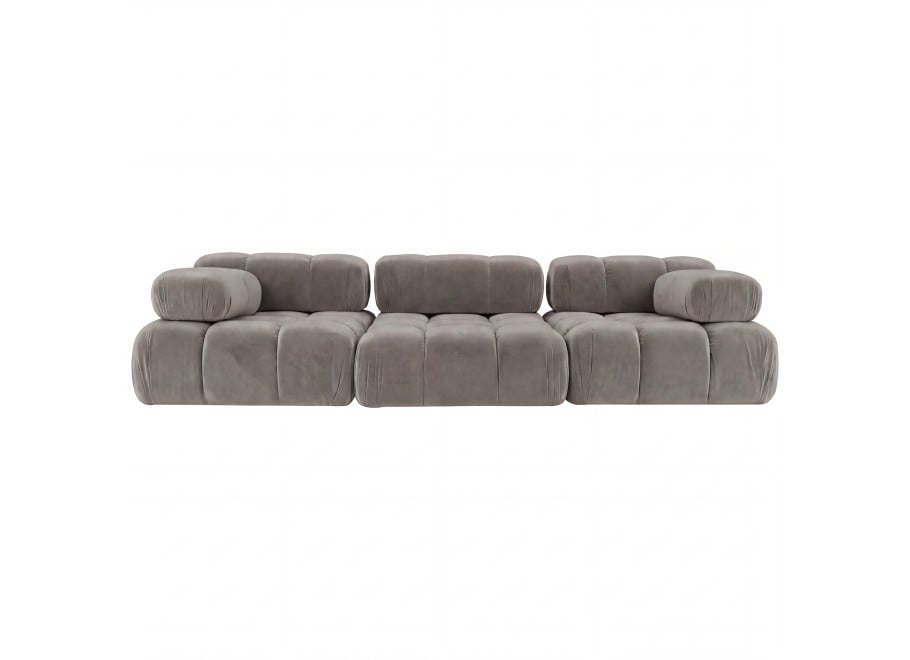 Sofa modułowa Manzoni 2 w welurowej jasnoszarej tk. Riviera 91 - Riviera 91
