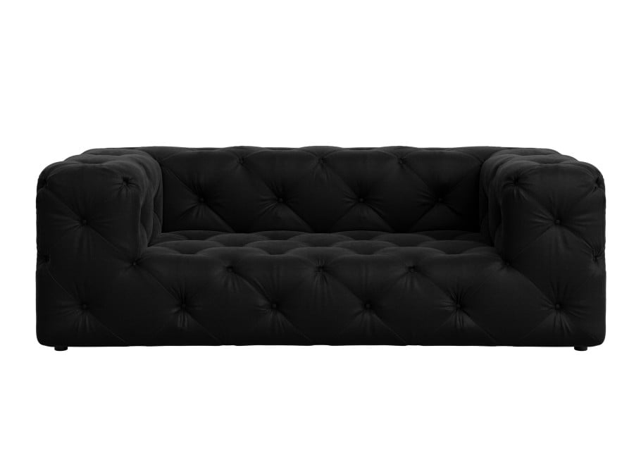Sofa dwuosobowa czarna Chesterfield BENTLEY - Primo 8802