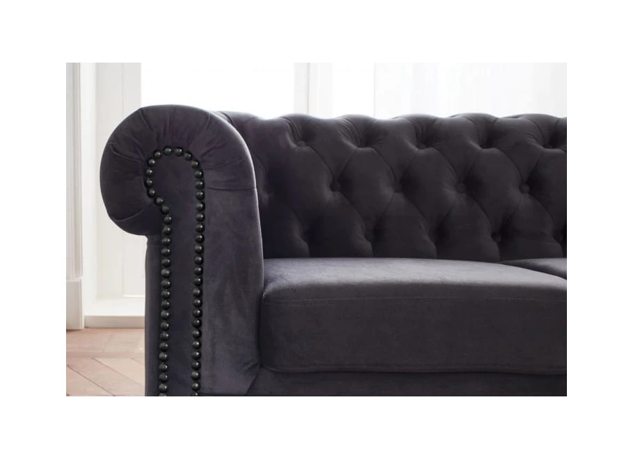 Narożnik pięcioosobowy pikowany Chesterfield FELIX 3+OT