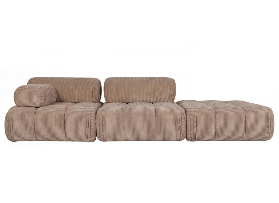 Sofa modułowa Manzoni 4 w sztruksowej ciemno beżowej tkaninie, Lincoln 17D - Lincoln 17D