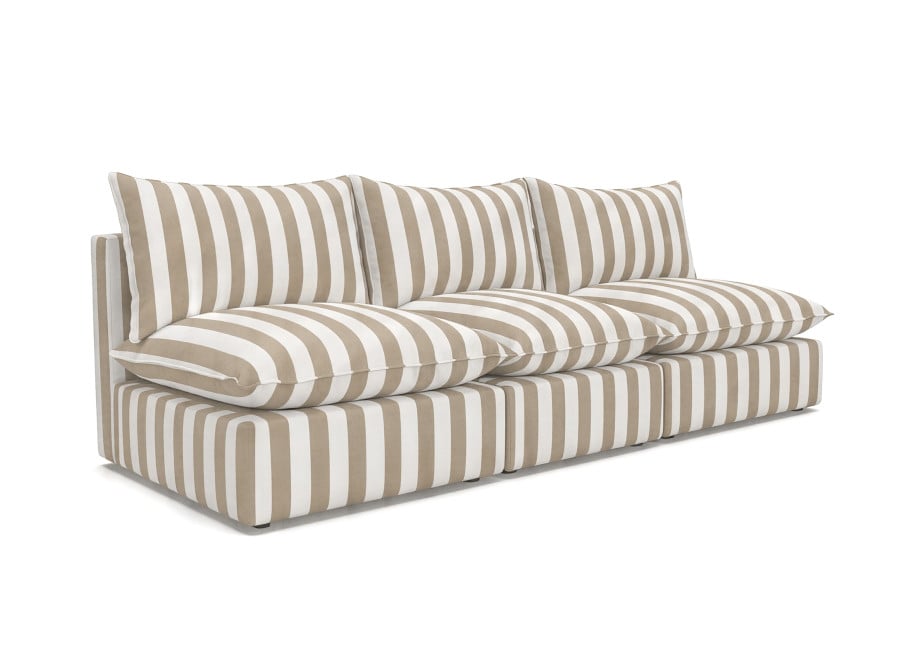 Beżowa sofa modułowa ogrodowa Marvella 1 wodoodporna tkanina outdoor 2