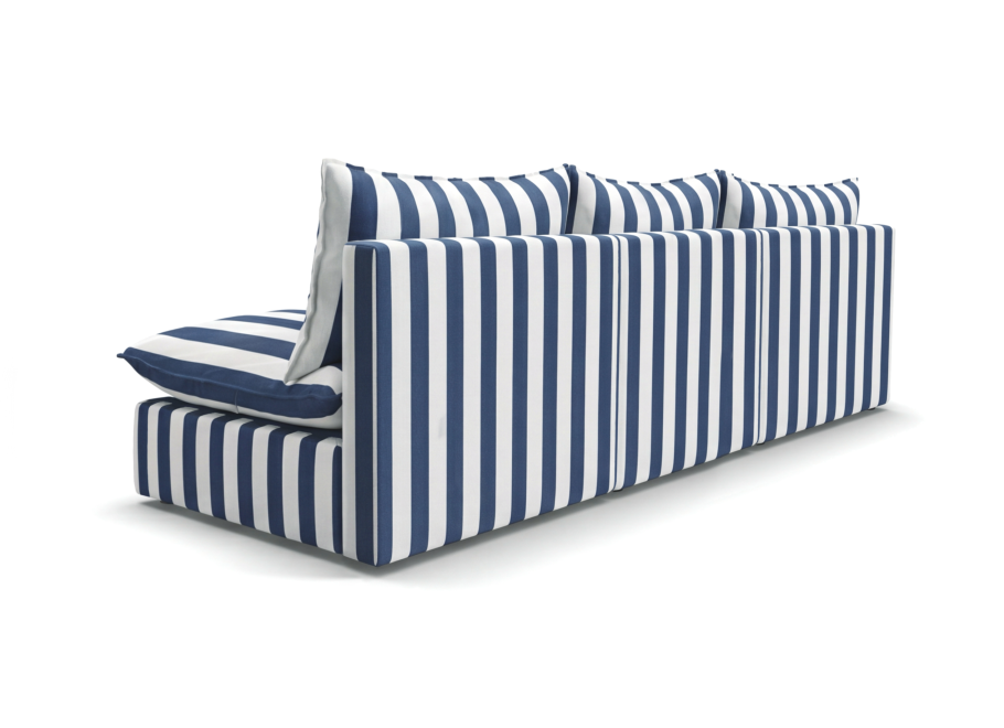 Nowoczesna sofa ogrodowa modułowa Marvella 1 niebieska tkanina outdoor 4