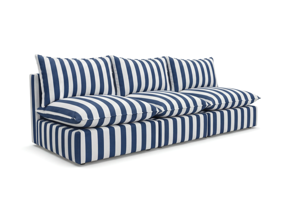 Nowoczesna sofa ogrodowa modułowa Marvella 1 niebieska tkanina outdoor 2