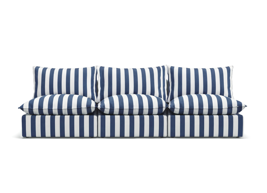 Nowoczesna sofa ogrodowa modułowa Marvella 1 niebieska tkanina outdoor 3