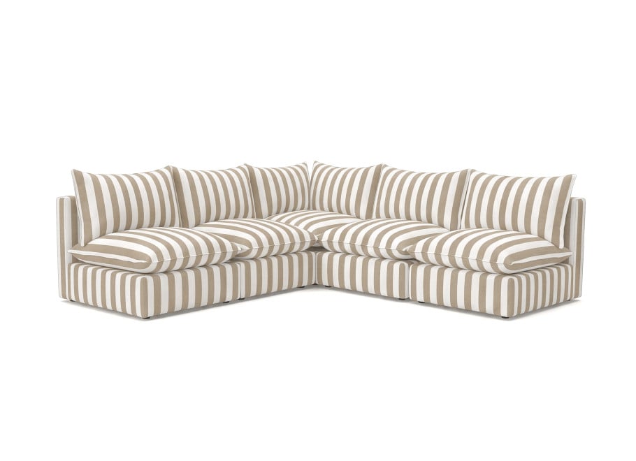 Sofa ogrodowa modułowa Marvella 2 Beżowy narożnik tarasowy outdoor 3