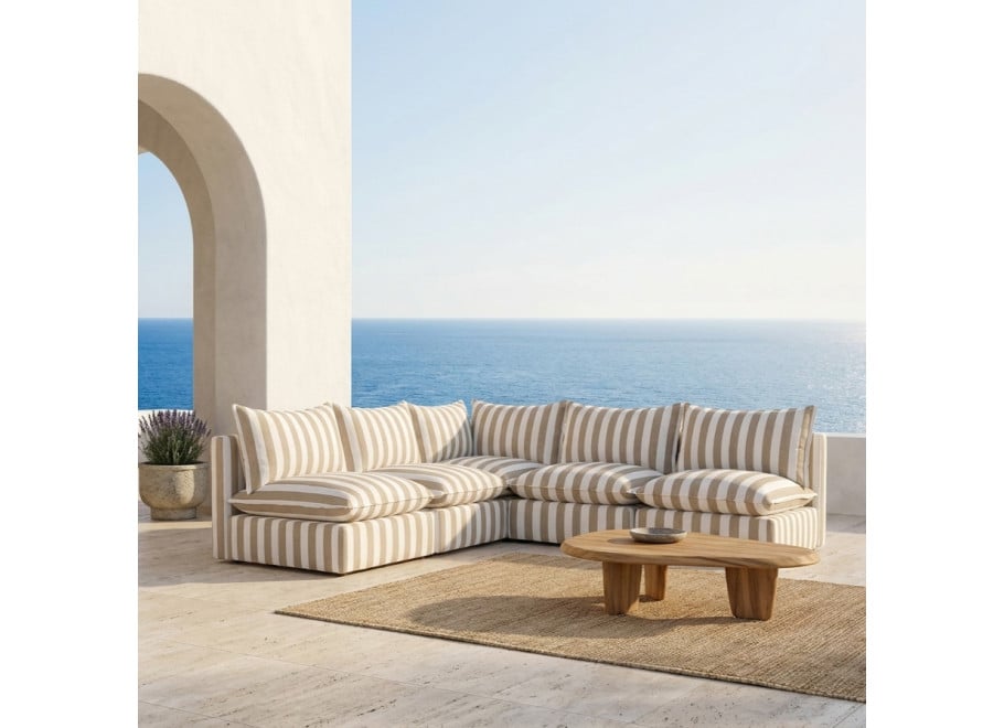 Sofa ogrodowa modułowa Marvella 2 Beżowy narożnik tarasowy outdoor 6