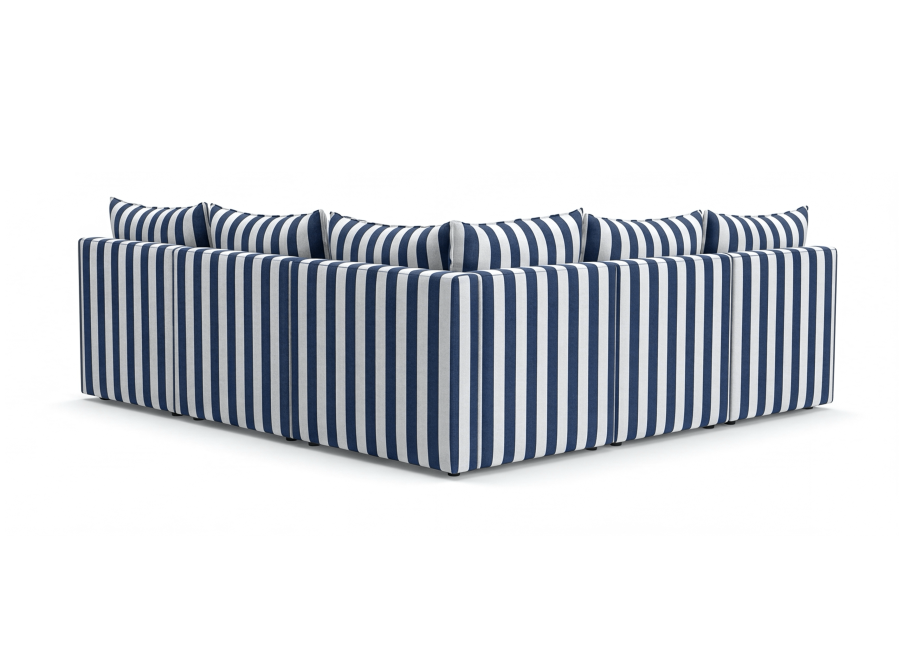 Modułowy narożnik ogrodowy Marvella 2 Niebieska sofa z wodoodpornej tkaniny outdoor 5