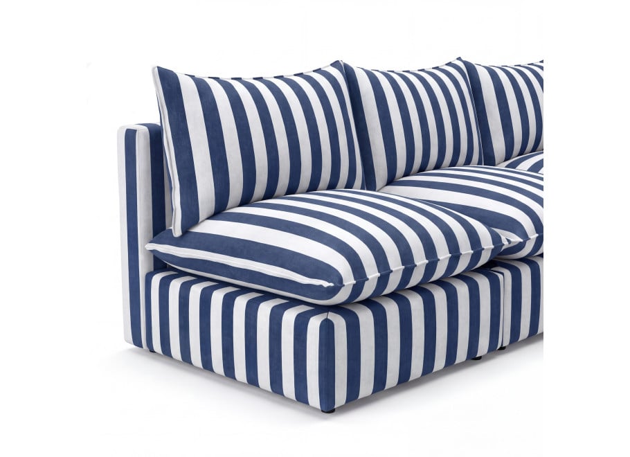Modułowy narożnik ogrodowy Marvella 2 Niebieska sofa z wodoodpornej tkaniny outdoor 4