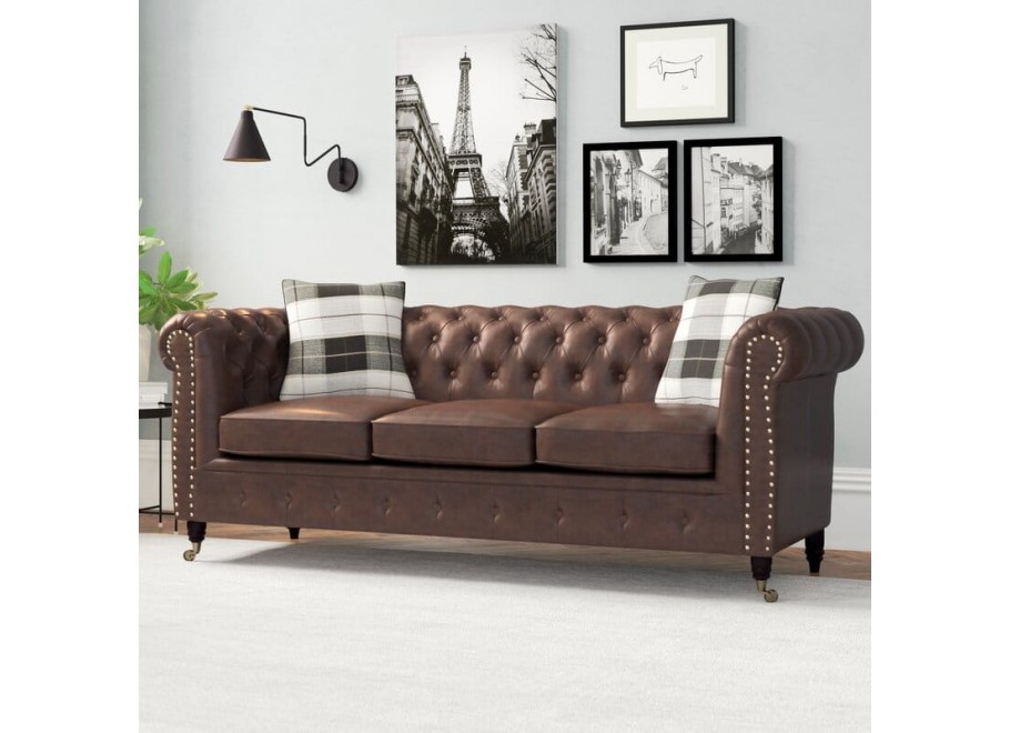 Sofa trzyosobowa pikowana Chesterfield VINCENT 24