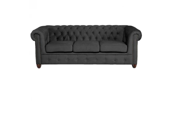 Sofa trzyosobowa pikowana Chesterfield VINCENT - wygodne