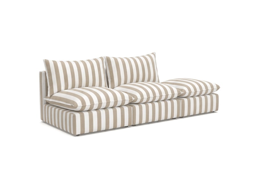 Jasna sofa tarasowa Marvella 3 - Nowoczesna sofa modułowa outdoor w pasy 2