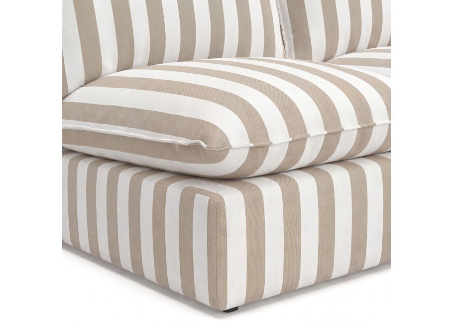 Jasna sofa tarasowa Marvella 3 - Nowoczesna sofa modułowa outdoor w pasy 4