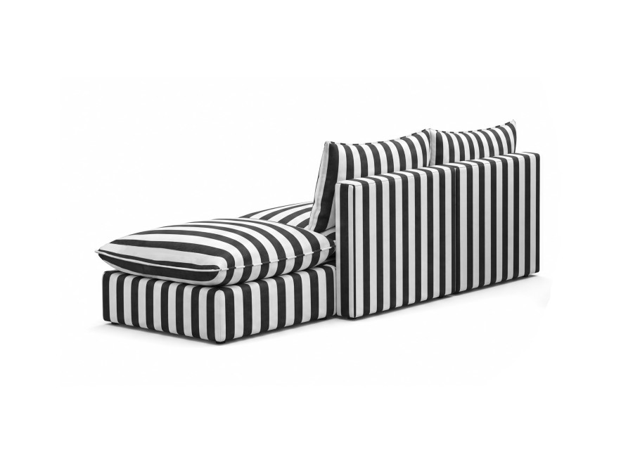 Czarna sofa ogrodowa Marvella 3 - modułowa sofa z wodoodpornej tkaniny outdoor 5