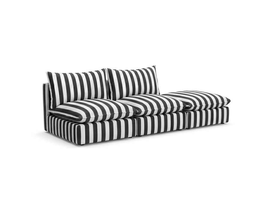 Czarna sofa ogrodowa Marvella 3 - modułowa sofa z wodoodpornej tkaniny outdoor 2