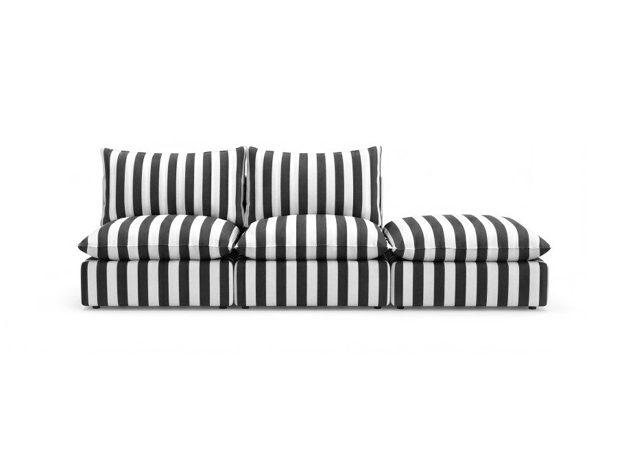 Czarna sofa ogrodowa Marvella 3 - modułowa sofa z wodoodpornej tkaniny outdoor 3