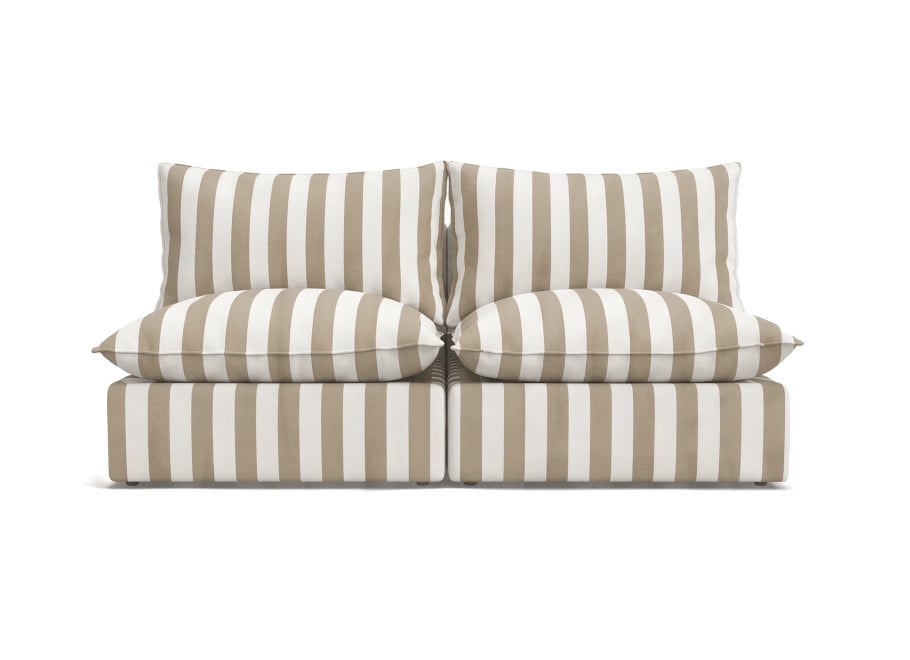 Modułowa sofa tarasowa Marvella 4 beżowa 2-osobowa z tkaniny outdoor 2
