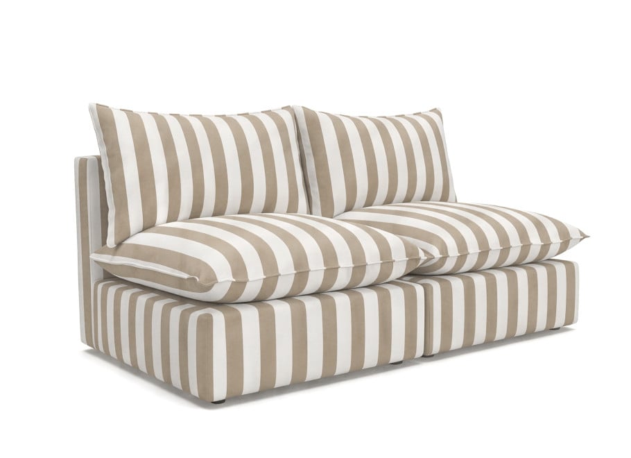 Modułowa sofa tarasowa Marvella 4 beżowa 2-osobowa z tkaniny outdoor 3