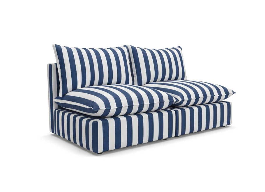 Mała sofa ogrodowa Marvella 4 - modułowa niebieska z tkaniny outdoor 2
