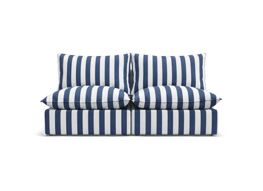 Mała sofa ogrodowa Marvella 4 - modułowa niebieska z tkaniny outdoor 3