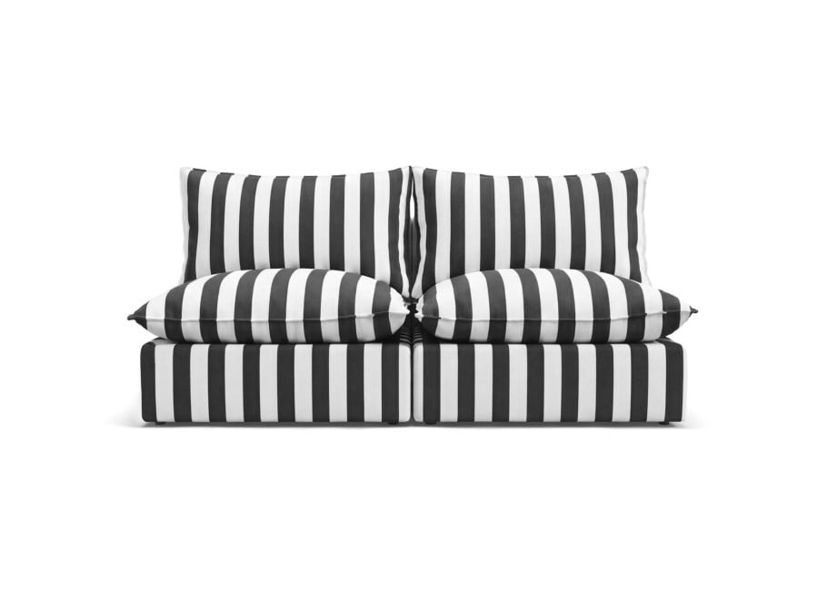 Sofa ogrodowa Marvella 4 czarno-biała sofa modułowa na taras outdoor 4