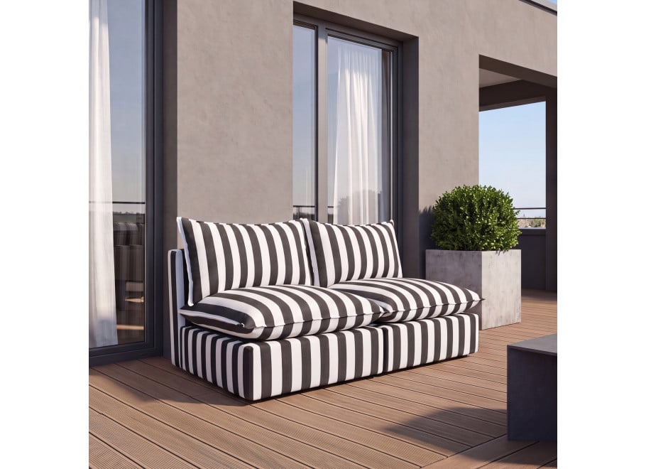 Sofa ogrodowa Marvella 4 czarno-biała sofa modułowa na taras outdoor