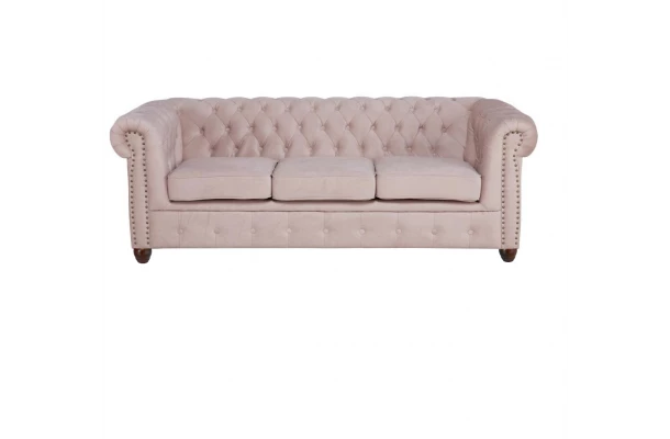 Sofa trzyosobowa pikowana Chesterfield VINCENT - stylowe