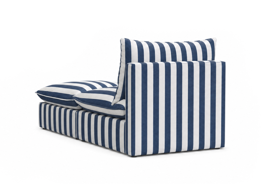 Niebieska leżanka ogrodowa w paski Marvella 6 Modułowa sofa outdoor 4