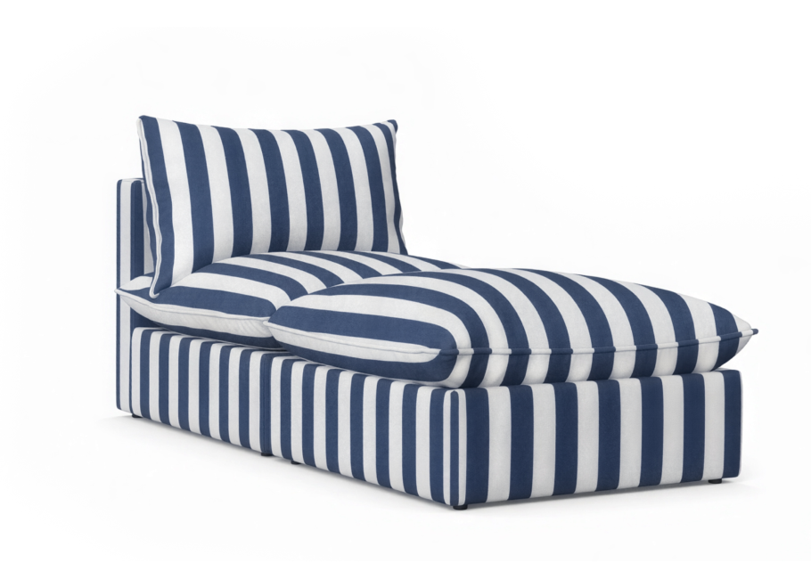Niebieska leżanka ogrodowa w paski Marvella 6 Modułowa sofa outdoor 2