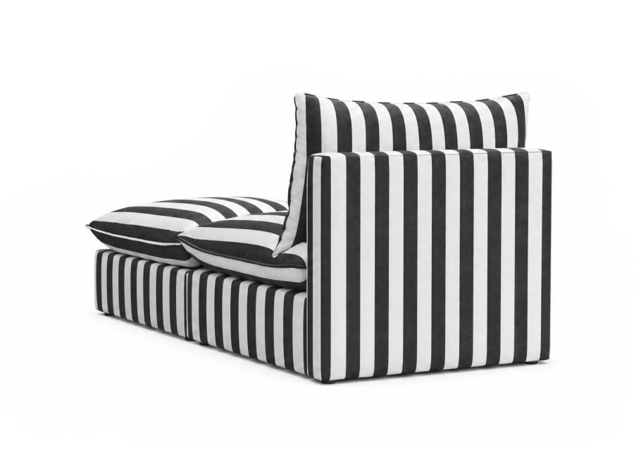Nowoczesna leżanka ogrodowa Marvella 6 Modułowa w czarne pasy outdoor 4